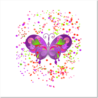 Colorful Butterfly Design - A Playful and Artistic Look Posters and Art